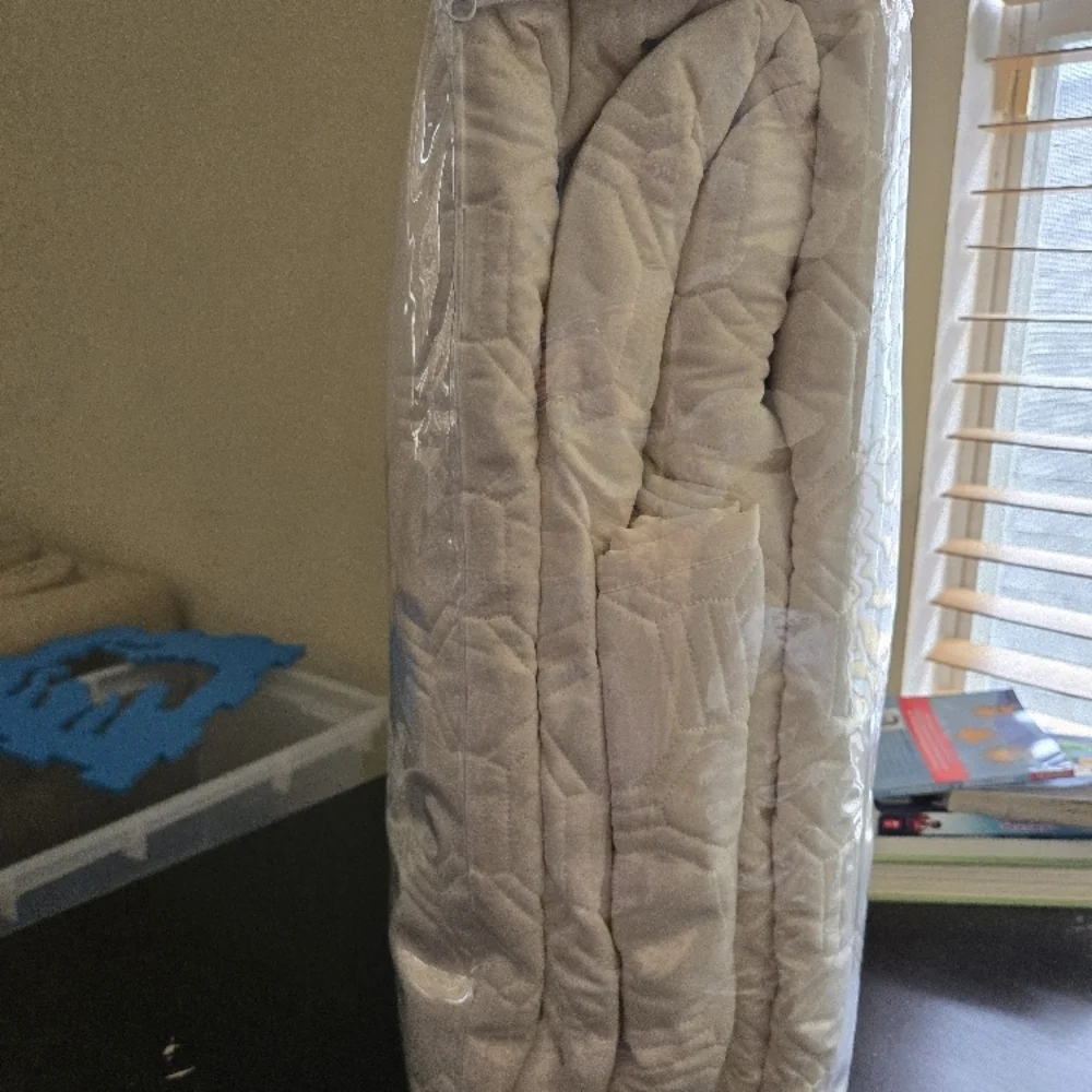 Cream Quilted Mattress Cover